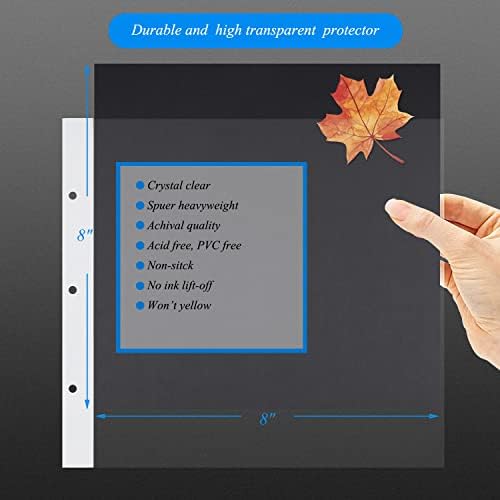1DOT2 8x8 Inch 3 Ring DIY Scrapbook Photo Album, Beige - Image 3
