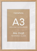 Homeforia A3 Natural Oak Picture Frame, High-End Wood, A4 Mat, Glass by Homeforia