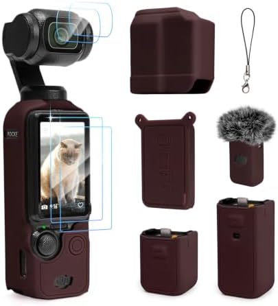 Silicone Case for DJI Osmo Pocket 3/Xtra Muse, Reddish Brown by TYUANDOUER