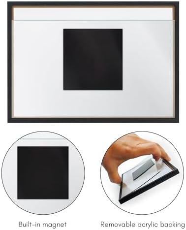 Americanflat 4x6 Magnetic Picture Frame for Refrigerator - Acrylic Panels with Strong Back Magnet - Magnetic Frames for Photos, Locker Decor, or Office Display - Black - Image 4