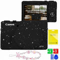 Cute Camera Case for Canon G7X Mark III,Silicone Protective Cover with Removable Lens Cap,Bracelet Wrist Strap & 2 Pack Tempered Glass Screen Protector for Women (Blcak Star) by Tizaczp