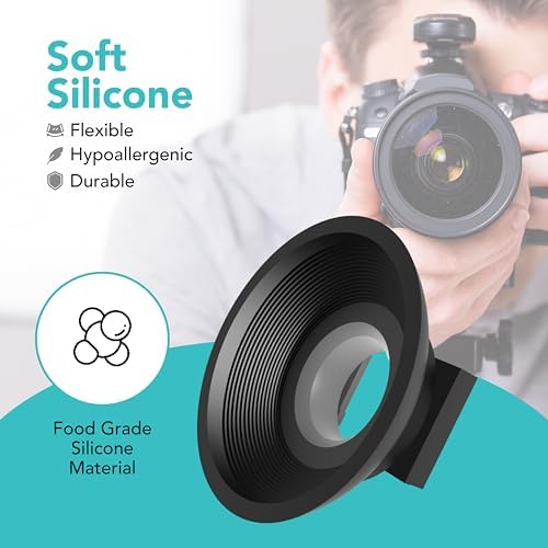 Foto&Tech EF Silicone Viewfinder Eyecup Flip-Back Design with Anti-Reflective Grooves Soft Silicone Eyepiece for EOS T7i T6i T5i SL1 6DII 90D 80D 70D 60D 5DII (Blue) - Image 3