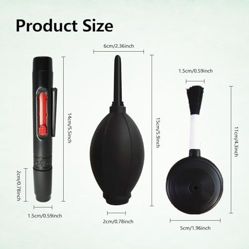 3Pcs Camera Lens Cleaning Kit Including Camera Cleaning Pen Brush Air Blaster Blower and Lens Brush Blower Brush Dust Cleaner for SLR Camera Telescope Magnifying Glass Photography - Image 7