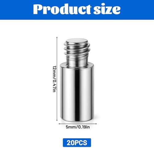 20PCS Scrapbook Extension Posts Album Accessories Extension Post Replacement for Binding Extending Post-bound Refillable Photo Album Scrapbook Screws Craft Diy Refill Pages (12 mm/ 0.47 Inch) - Image 2