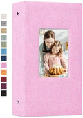 Vienrose 4x6 Photo Album,300 Pockets,Linen Cover with Window,Pink by Vienrose