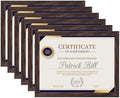 8.5x11 Picture Frame Set of 6, Certificate Document Frame, Diploma Frame, Display Pictures 8.5x11 Without Mat, Brown by BSRHOME