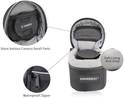 Camera Lens Case Lens Bag Compatible (3.15" x 3.15"(Nylon, Black)) - Image 4