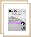 Americanflat 16x20 Poster Frame 2-Pack - Matted to 11x14 - Natural Oak by Americanflat
