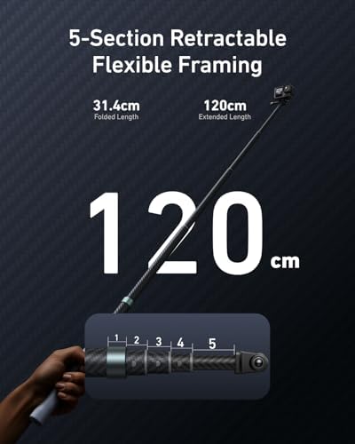 TELESIN 120cm/47.2in Invisible Selfie Stick for GoPro DJI Insta360 - Image 4