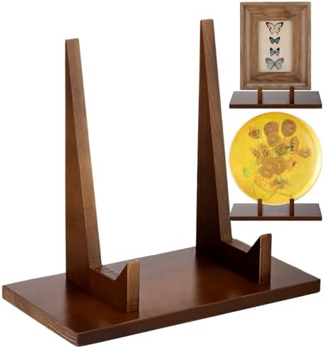 RattanView 1 Pcs Wood Plate Stand for Display 9 Inch Plate Holder Display Frame Picture Photo Card Tabletop Decorative Stand by RattanView