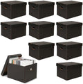 10 Pcs 15 x 12 x 10 Inch Archival Storage Cartons Acid Free, Black by Kritkin