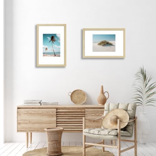 12x18 Wood Picture Frame Set of 4, Wall Mount for Home Decor, Natural - Image 2