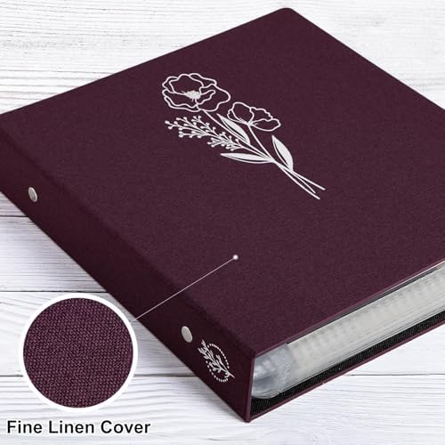 Lanpn 12x12 inch Scrapbook Photo Album, Linen Cover Archival Acid Free Top Load 3 Ring Binder Folder Photo Book 12 x 12 with 30 Plastic Sleeves 60 Pages (Purple) - Image 3