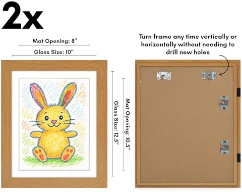 Americanflat 8.5x11 Changeable Kids Art Frame 2-Pack - Dark Oak - Image 3
