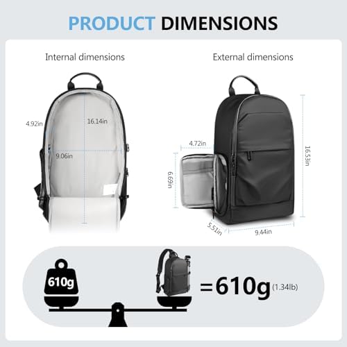 TAAOKA Camera Sling Bag, DSLR/SLR/Mirrorless Camera Backpack Shockproof Photography Backpack with Tripod Holder & Removable Modular Inserts Compatible with Canon/Nikon/Sony/Fuji(Black) - Image 4