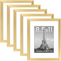 upsimples 8.5 by 11 Picture Frame, Gallery Wall Frames Set of 5, Gold by upsimples