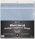 BCW Resealable 12-Inch Vinyl Record Bags - 100 Pack | Archival Safe Polypropylene Sleeves for Single & Double LPs | Acid-Free with Resealable Strip & Flap Record Bag | Record Protective Bags by BCW