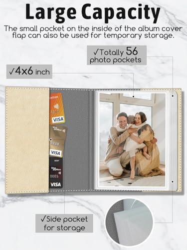 Photo Album 4x6, Small Picture Book Bottle Flowers Floral - Image 4