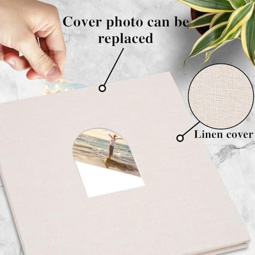 Vienrose Self Adhesive Photo Album Arch Window Scrapbook 120 Pages Beige - Image 3
