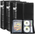 CD DVD Storage Binder 3 Pack, Holds 168 Discs and 84 Booklets with Tag Slots, Portable Media Disc Organizer for Blu ray, Music, Video Games, Home Collection and Car (Black Pages) by PUTNATRUE