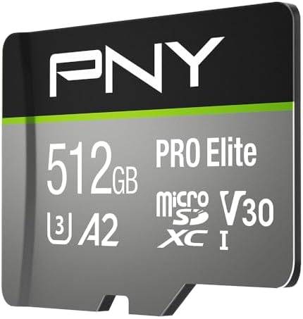 PNY 512GB PRO Elite C10 U3 V30 A2 microSDXC Flash Memory Card, 4K UHD - Image 2