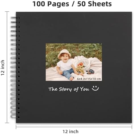 Yopih Scrapbook Album 12x12in, Acid-Free Kraft Paper 50 Sheets 100 Pages - Image 2