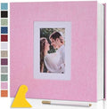 Photo Album Self Adhesive Pages Large 13.2x12.8 Pink 40 Pages by Semfalbuums