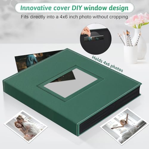 Popotop 4x6 Photo Album Holds 300 Pictures, Vegan Leather Hardcover - Image 2