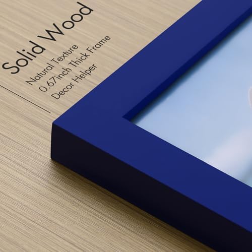 Vittanly 4x6 Picture Frame Made of Solid Wood for Wall or Tabletop, Royal Blue - Image 3