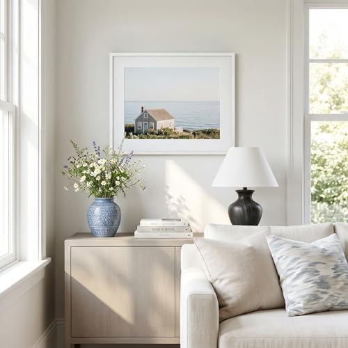 Americanflat 16x20 Poster Frame - Matted to 12x16 - Slim Molding - White - Image 7