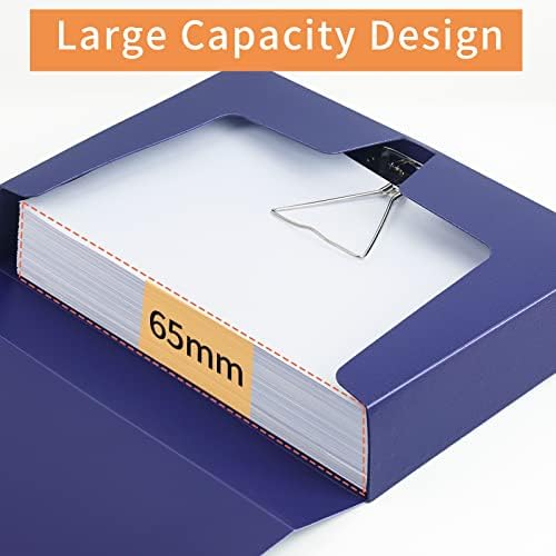 HUA JIE 2 Pack A4 Storage File Boxes Archives Case,65mm Spine-Blue - Image 2