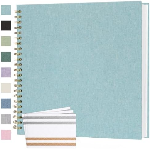 Scrapbook Photo Album 12x12 Inches 80 Pages Linen Cover LightBlue by Bonyomor