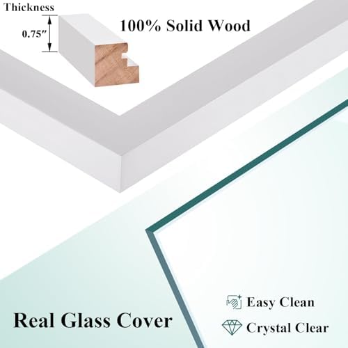 RPJC 11x14 Solid Wood Picture Frame Real Glass Cover White - Image 6