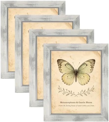 XUANLUO 8x10 Picture Frames Set of 4,Rustic Retro Photo Frame(White) by XUANLUO