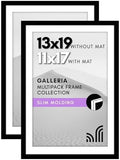 Americanflat 13x19 Poster Frame 2-Pack - Matted to 11x17 - Black by Americanflat