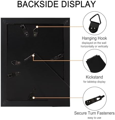 5x7 Picture Frame Set of 4 with Real Glass, Wall & Tabletop Display - Image 6