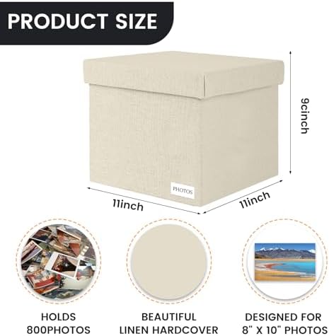 Photo Storage Box 8x10, Decorative Photo Storage Containers With Lid - Image 3