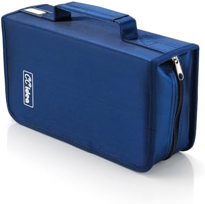 CCidea CD Case DVD Storage Holder, 128 Capacity DVD Cases Organizer CD Plastic Protective Carrying Binder,Portable Cd Wallet for Home Travel (Blue), 128-blue, L11 xW 6 x H3.5 INCH, Beauty Case - Image 5