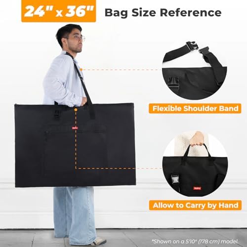 Nicpro Light Weight Art Portfolio Bag, 24x36” Waterproof Art Portfolio Case - Image 3