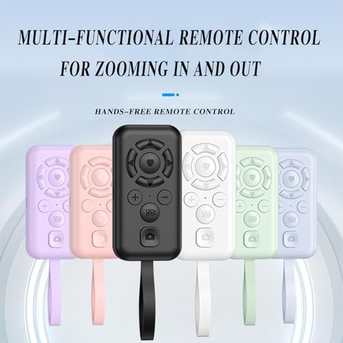 Bluetooth Remote Control for TikTok Scrolling, Wireless Camera Shutter with Zoom, Page Turner for Kindle App, PPT Clicker for iPhone Android iPad, Rechargeable Phone Remote, Pink - Image 3