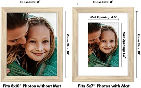 Americanflat 8x10 Picture Frame - Matted to 5x7 - Natural Oak - Image 2