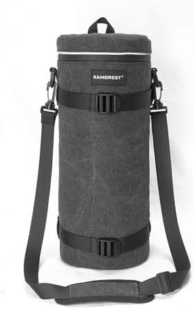 Camera Lens Case Bag for Photographyers, Zipper Waterproof Lens Protective Pouch Interior Size (6.29" x 15.35"(Canvas, Black)) - Image 5
