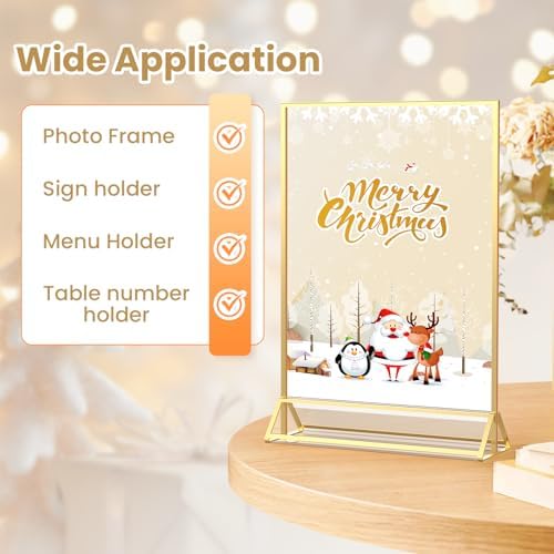 Gold Frames 8X10 Double-Sided Picture Frames Acrylic Sign Holder - Image 4