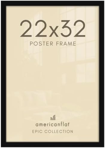 Americanflat 22x32 Poster Frame - Engineered Wood - Black by Americanflat
