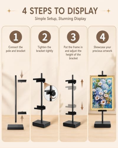 AZEAM 17" Adjustable Tabletop Easel Stand, Black Picture Easels for Display - Image 6