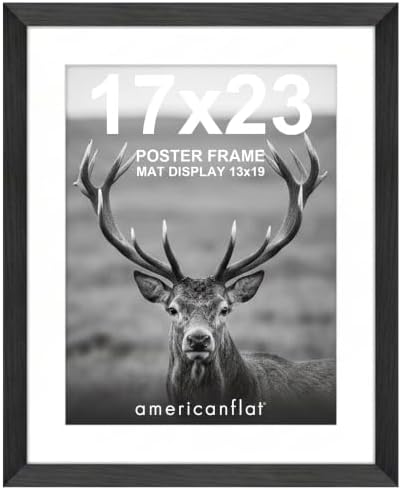 Americanflat 17x23 Poster Frame - Matted to 13x19 - Black by Americanflat