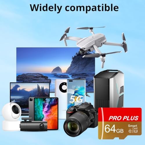 TF Card 64GB with Adapter, High Speed Memory Card, UHS-I C10 A1 Memory TF Card for Tablet/Mobile Phone/Camera/Car Audio/Game Console (64, GB) - Image 5