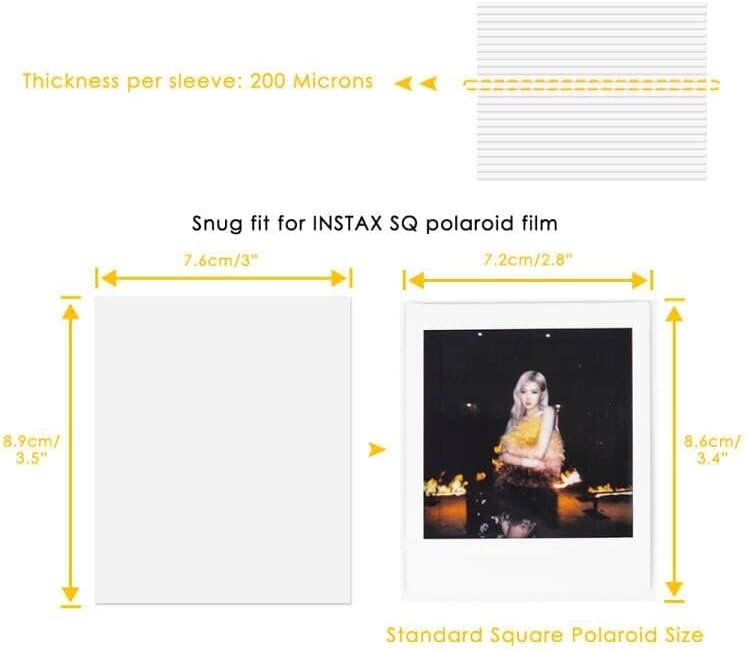 100 Packs Kpop Polaroid Sleeves, Ultra Clear and Thick Sleeve 200 Microns Protectors Cover, Perfect Protective Sleeve for Kpop Standard 72x86mm Square Polaroid, Unsealable (100P - 76x89mm) - Image 4