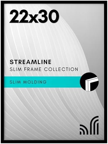 Americanflat 22x30 Poster Frame - Slim Molding - Black by Americanflat