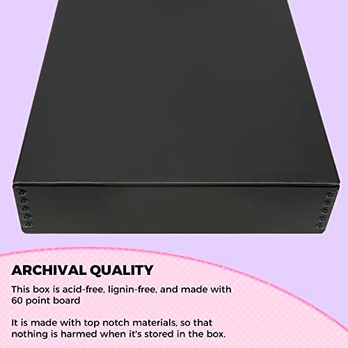Golden State Art, Drop Front Archival Storage Box, 9.75"x12.75"x3"-Black - Image 5